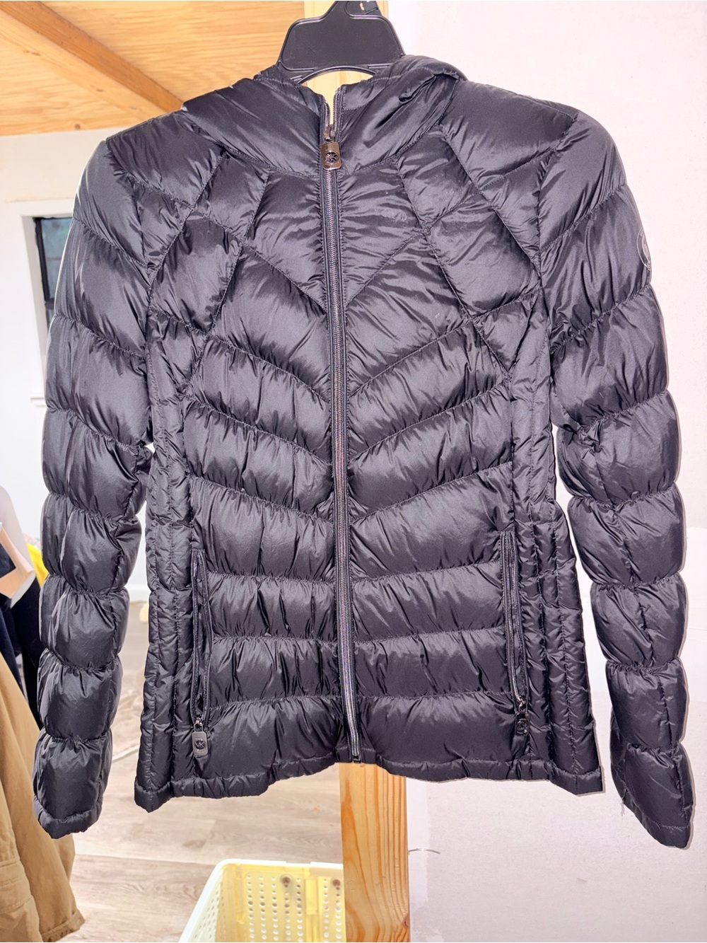 Michael Kors Black Quilted Hooded Puffer Jacket